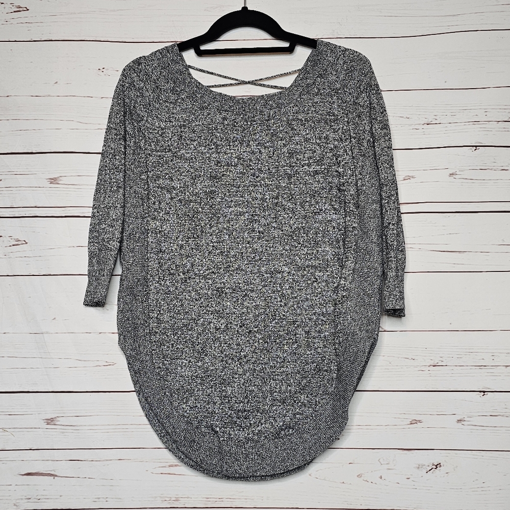 Express Criss Cross Back Marbled Sweater